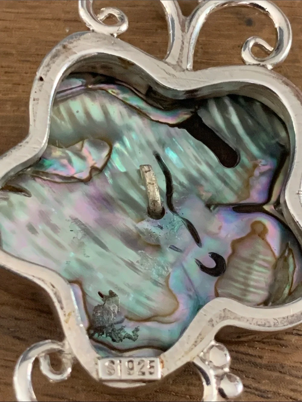 Sterling Silver Abalone and Peridot Pendant